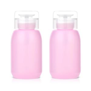 MEKK Acetone Push Down Pump Dispenser, 200ml 2-Pack Nail Polish Remover | Acetone Safe, Lockable Pump, Leak Proof, One-Touch Pump, BPA-Free, for Alcohol, Toner, Makeup Remover，Anti-Deformation