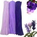 Swpohrat 300 Pieces Shades of Purple Pipe Cleaner Craft Set 3 Assorted Colors,Thick Fuzzy Chenille Stem Pipe Cleaners for DIY Craft Flower Projects Holiday Decorations