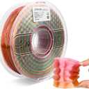 AMOLEN TPU 3D Printer Filament, Transparent Multicolor Rainbow TPU 1.75mm, Color Change Flexible Soft TPU 3D Printing Filament Supports High Speed, 1kg Spool(2.2lbs)