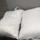FluffCo Basics Down Alternative Bed Pillows - Cooling Cotton Shell with Supportive Gel-Fiber Fill - Pillows for Side, Back, and Stomach Sleepers - Made in USA - Standard/Queen Size, Set of 2