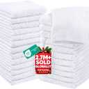Utopia Towels 24 Pack Cotton Washcloths Set, 100% Ring Spun Cotton, Premium Quality Flannel Face Cloths, Highly Absorbent and Soft Feel Fingertip Towels, White
