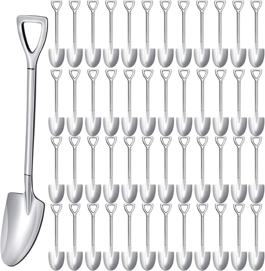 Zhehao 150 Pcs Shovel Spoons 6.1 Inch Stainless Steel Spoon Reusable Dessert Spoon for Ice Cream Fruit Coffee Home Restaurant Kitchen, Silver