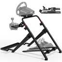 ARES WING Foldable Sim Racing Wheel Stand with Chair Fixing Slot, Formula and GT Racing Simulator Cockpit Compatible with Fanatec, Thrustmaster, Logitech, Moza, Racing Games on PS5, PS4, Xbox and PC