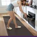 DEXI Kitchen Floor Mats Cushioned Anti Fatigue, 23x86, Large Long Standing Runner Rug Waterproof, Comfort Memory Foam Padded for Front Sink Laundry, Brown