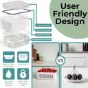 5 Pack Large Fruit Storage Containers for Fridge with Removable Colander-Plastic Food Storage Containers with Lids Airtight-Leak Proof Refrigerator Organizers and Storage of Vegetable -Produce Storage