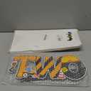 Haooryx Construction Truck Two Letter Sign Wooden Table Centerpiece for Boys, Two Years Old Baby 2nd Birthday Party Decorations, Construction Theme Party Supplies Baby Shower Decor Photo Props