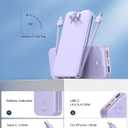 Nusyddy Portable Charger, 10000mAh PD20W Fast Charging Power Bank with Built-in Cables & Wall Plug, Travel Essential External Battery Pack, USB C Battery Phone Charger for iPhone, iPad, Samsung Purple