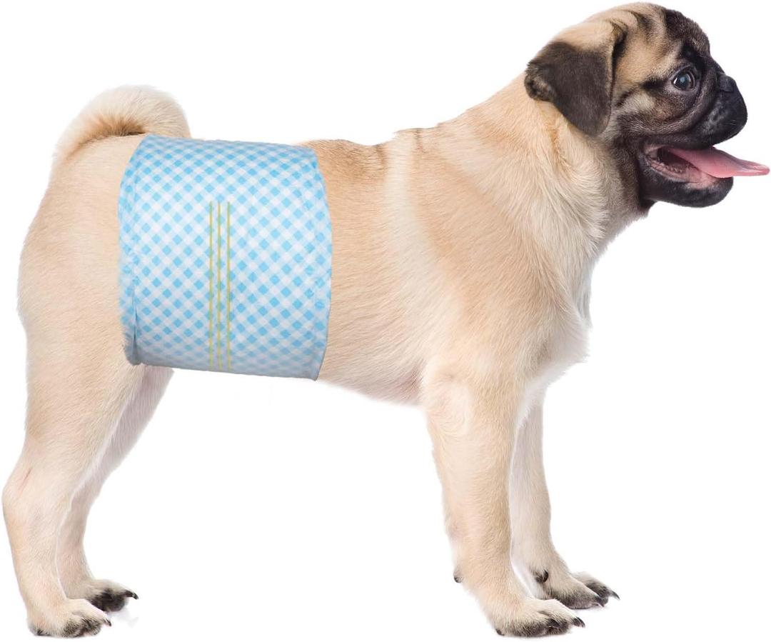 Disposable Belly Bands for Male Dogs, Puppy Diapers Male with Wetness Indicator, Super Absorbent Soft Male Dog Diapers, Medium, 40 Count