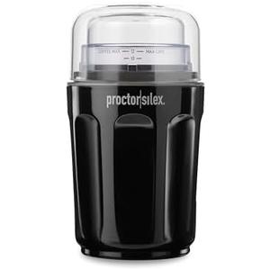 Proctor Silex Sound Shield Electric Coffee Grinder for Quiet Grinding, Stainless Steel Blades, Beans, Spices and More, 12 Cups, Black (80402)