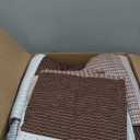 Litanika Oversized King Quilt Set Brown, 128x120 Stripe Bedspread Coverlet 3 Pieces, Brown Lightweight Quilted Bedding Set for All Season(Super King Plus-1 Quilt, 2 Pillowcases)