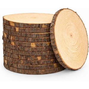 Rustic Wood Slices Set of (12) 9-10 inch Wood Slices! Wood centerpieces, Natural Wood Rounds (12)
