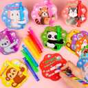 32 Pack Valentines Day Gifts for Kids Classroom Mini Bubble Wands with Valentines Animals Valentines Cards for Kids School, Valentines Day Class Prize Party Favors Classroom Exchange Greeting Cards