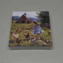 Farm Chicken Girl Puzzles for Adults 1000 Pieces. Funny Animal and Flower Jigsaw Puzzles. Challenging Country Farm Art Puzzles