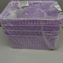 WYT 4-Pack Plastic Small Shelf Storage Weave Baskets Organizing for Cabinets and Pantries, Lavander 
Purple