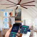Carrefour 100 Inch Commercial HVLS Ceiling Fan with Light,No Light Option
3CCT,8 Aluminum Blades,Remote and Wall Control,6 Speed,Reversible,Timer,3‑size Downrods for Living Room,Garage & Patio,Brown
