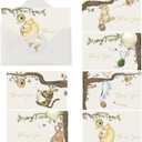 48Pack Cute Winnie Thank You Cards with Envelopes & Stickers Blank Inside Greeting Cards for Pooh Baby Shower Decorations Birthday Friendsgiving Favor