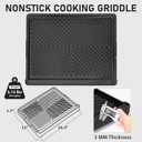 Utheer Stove Top Griddle for Gas & Electric Stove Flat Top Nonstick Reversible Grill & Griddle Pan for Stovetop Cooking, Lightweight Cast Aluminum, PFAS-Free Ceramic Nonstick, 16.3 13