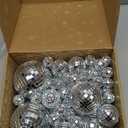 54 Pcs Mini Silver Disco Balls - Hanging Mirror Ornaments for Party, Wedding, Christmas Supplies (1.2 Inch, 2 Inch, 3.2 Inch, 4 Inch)