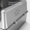 Enclosed Stainless Steel Cat Litter Box with Lid, Oversize Metal Litter Box for Multi Cats, XXXL Supersize Cat Toilet with High Side, Non-Stick, Anti-Leakage, Odorless, with Litter Mat & Litter Scoop