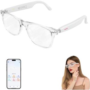 Smart Glasses, AI Bluetooth Glasses for Women/Men with 144 Language Instant Translation & Interpretation, Blue Light Filtering Photochromic Transition Lenses, Touch Control and Voice Control