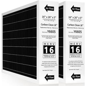 Y6605 MERV 16 Replacement Filter Compatible with PureAir PCO3-16-16 Air Purifier, 16 x 26 x 5 Filter Replacement (2 Pack)