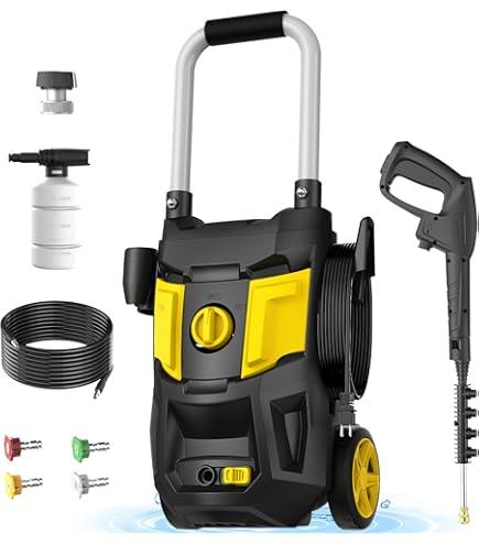 Electric Pressure Washer - 4500PSI Max 2.8 GPM with 20FT Hose,35FT Power Washers Power Cord Foam Cannon 4 Nozzles Power Washer Electric Powerd for Patios Car Garden