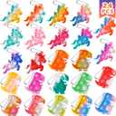 24 Pack Unicorn Dinosaur Party Favors for Kids Goodie Bags Stuffers Pop Fidget Toys Bulk Its,Unicorn Toys Pinata Stuffers Birthday Party Favors Small Kids Mini Classroom Prizes Pop Keychain It