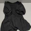 Acelitt Women's Spring Summer Puff Short Sleeve Peplum Top Casual V Neck Smocked Blouses Dressy Shirt, M, Black