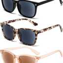 3 Pack Reader Sunglasses For Women Classic Retro Reading Sunglasses UV400 With Metal Hinge
