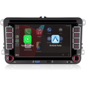 Double din Car Stereo Compatible with Wireless Carplay Android Auto with Bluetooth/FM/AM Radio/USB/High Power Car Radio for VW Golf 5 6 Passat Jetta Caddy EOS T5 Tiguan Touran CC Polo