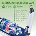 Blackhead Remover Pore Vacuum, Pimple Extractor with 4 Probes and 3 Suction Levels, Electric Facial Cleanser with Extra 4 Pcs Blemish Tool Kit, USB Rechargeable, (White)