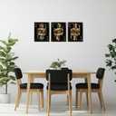 Visual Art Decor Game Room Decor Gaming Canvas Wall Art Playing Cards Painting Framed Print 12"x16"x3Pcs, Playroom Teen Boy Bedroom Decor (Gold)