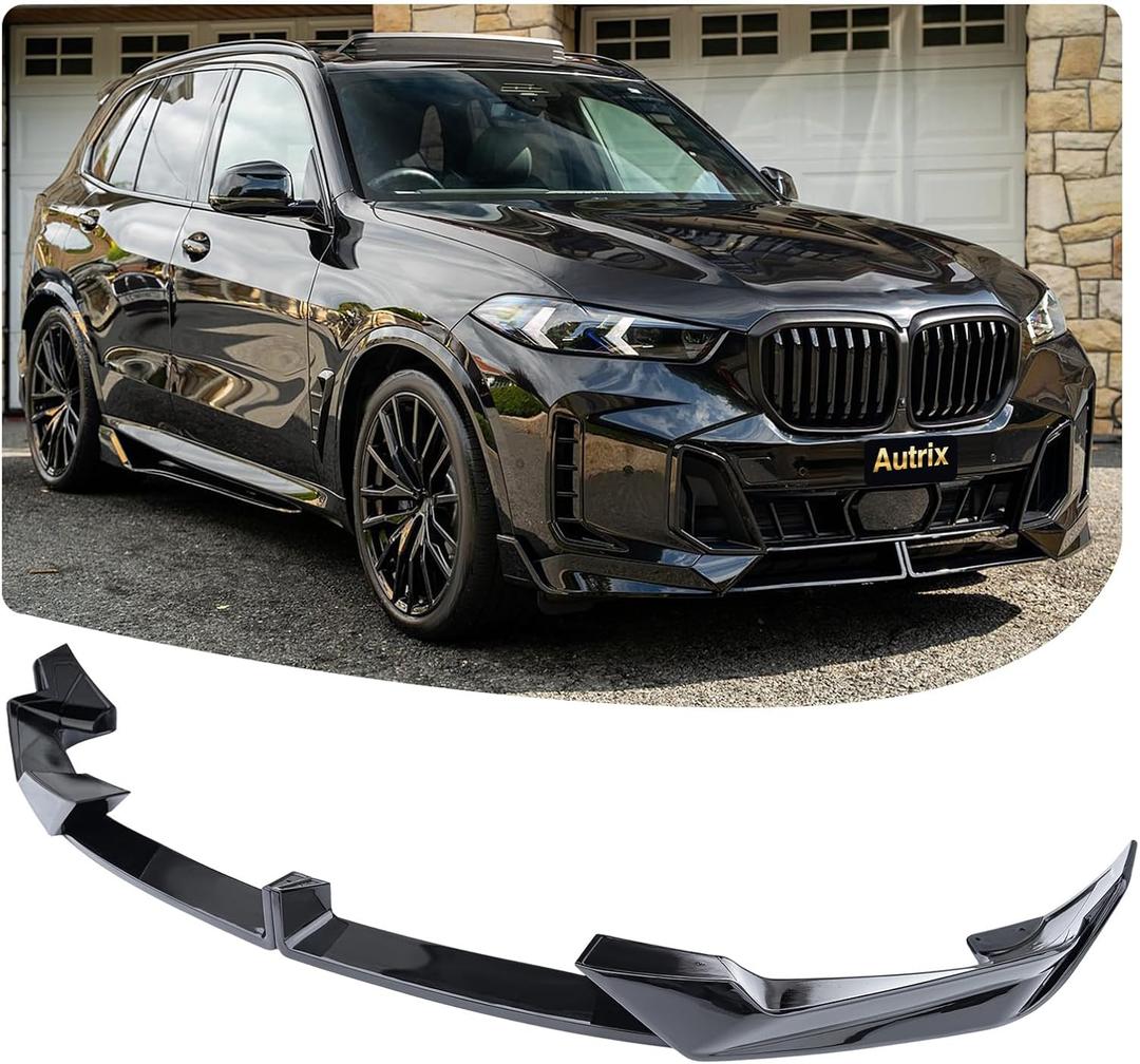 Front Bumper Lip Splitter Compatible with 2024-2026 BMW X5 G05 LCI M Sport, Front Lip Spoiler Protector MP Style Front Air Dam Chin Splitter ABS Glossy Black