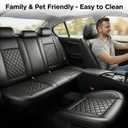 Fit Canyon Car Seat Covers for GMC Canyon 2015-2025 2026 - Luxury Leather, Anti-Slip, All-Weather Seat Cushions, Waterproof & Breathable, Airbag Compatible, Full 5-Seat Set (Black)