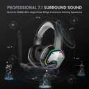 EKSA E1000 USB Gaming Headset for PC, Computer Headphones with Microphone/Mic Noise Cancelling, 7.1 Surround Sound, RGB Light - Wired Headphones for PS4, PS5 Console, Laptop, Call Center