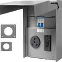 RV Electrical Outlet Panel, 20/30 Amp, 125/250 Volt, Steel, 90876, Hieho90876rvelectricalpanel