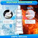 White Silicone Sealant & Adhesive RTV 100% Silicone Caulk Waterproof for Kitchen, Bathroom, Windows & Car High Strength Adhesive All-Purpose Shrink & Crack Proof Caulking - 1.8oz/50g