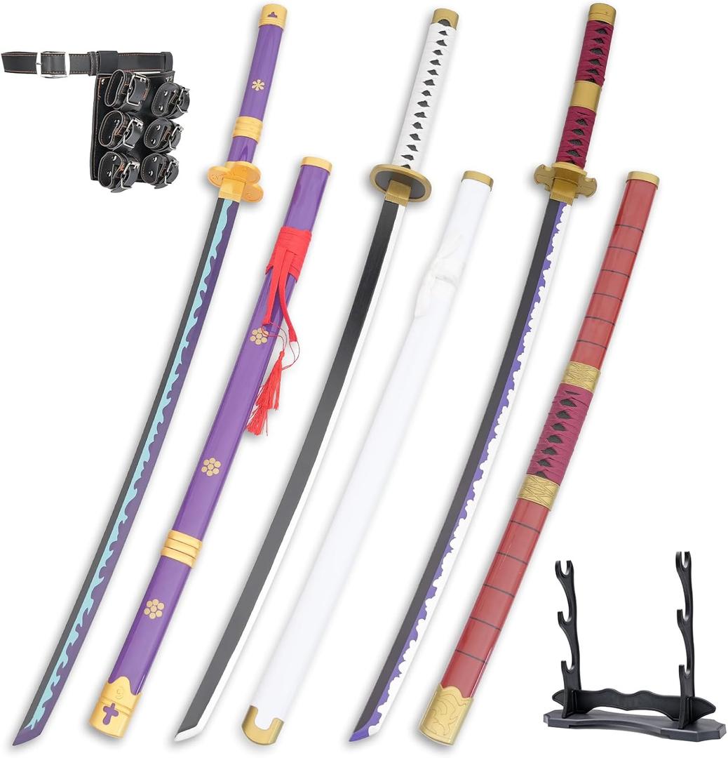 Cold Blade Katana Sword - 41 inches Katana Replica with Holster Belt and Display Stand - Sword with Authentic Design Zihegui