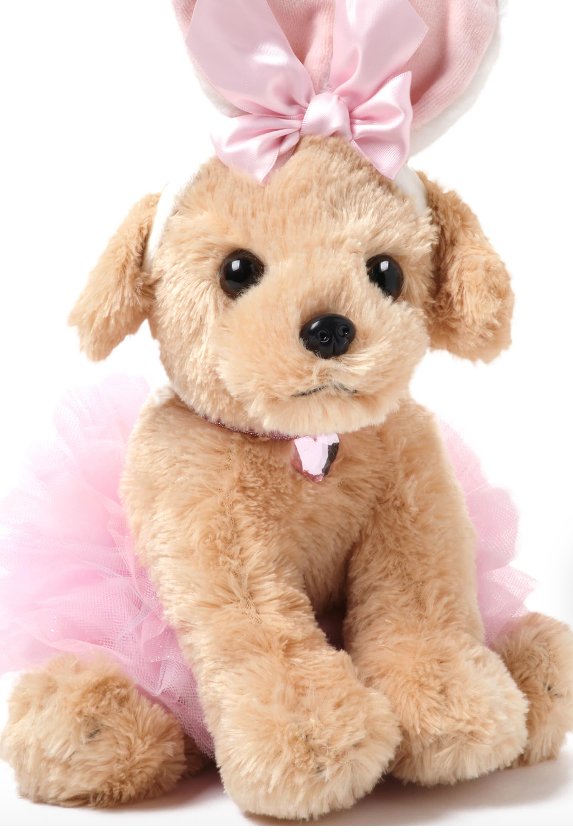 Bearington Collection Little Puppy The Bunny Dog Plush Stuffed Animal in a Pink Tutu Dress, Great Gift for for Kids of All Ages, Birthdays, Holidays and Special Occasions, 13 inches