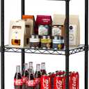 SINGAYE 3 Small Shelves Storage Shelf Wire Shelving Unit Metal Shelf Adjustable Organizers Storage Shelving with Wheels for Bathroom Laundry Room Kitchen Pantry11.5D x 17.3W x 30H Black