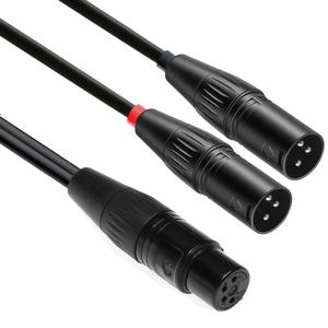 Gotor 4 pin XLR to 3 pin XLR Adapter 4 pin XLR Female to Dual 3 pin XLR Male Cable 3.28ft (XLR Female 4pin)