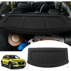 Powerty Cargo Cover for 2018-2023 Hyundai Kona Retractable Trunk Cover Trunk Shielding Shade for Kona Accessories Cargo Luggage Cover No Gap (Can Withstand Load)