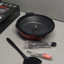 DIIG Nonstick Deep Frying Pan Skillet with Lid, 12 inch/ 5.5 QT Saute Pan with Silicone Spatula, Sauce Cookware Cooking Chef Pans, Cast Aluminum Induction Compatible, Ruby Red