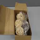 Patelai 36 Pcs Wicker Rattan Balls Decorative Balls for Vase Centerpiece Bowls Orbs Filler for Home Decor,4 Sizes(White, Wood Color, Light Tan, Coffee)