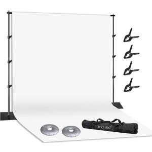 Photo Video Studio Photography 10 x 8.5ft Pipe and Drape Stand with 12 x10ft 100% Muslin White Backdrop Background Support System Kit,Clamp, Water Bag,Carry Bag
