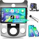 Car Stereo Radio for Kia Forte 2009 2010 2011 2012 2013 2014 2015 2016 2017 with Wireless CarPlay Android Auto 9" Touch Screen Bluetooth Audio with GPS Mirror Link WiFi RDS Hi-Fi Backup Camera MIC