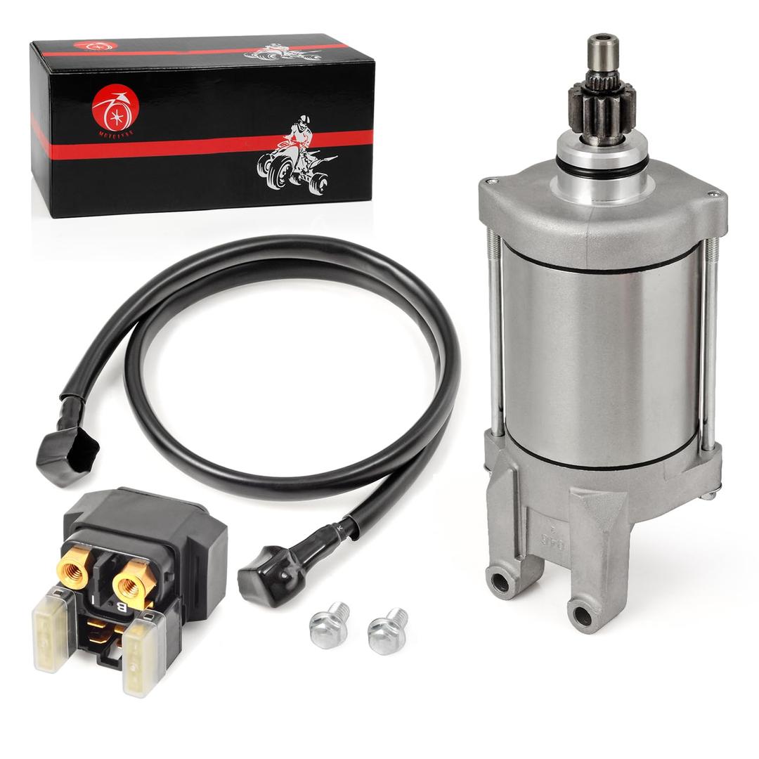 Starter Motor & Relay Compatible with Yamaha Raptor 660 660R YFM660R 2001 2002 2003 2004 2005 3SX-81890-00-00 3XF-81815-00-00 4XE-81940-12-00