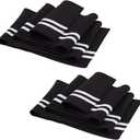 BENECREAT 2Pcs Elastic Fiber Ribbing Fabric, Black Stripes Pattern Knitted Waistband Knit Ribs Welts, Cuffs, Neck Bands for Trimming and Edging Garments, 5.5x37.5inch, 2mm Thick