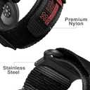 Nereides Rugged Nylon Band for Samsung Galaxy Watch Ultra (2025/2024) 47mm, One-Click No Gap Woven Fabric Strap, Adjustable Sport Wristband for Men Women (Black)