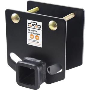 TOPTOW 63803 RV Bumper Hitch Receiver 2 inch Adapter Openning 3500 LBS Capacity Fits for 4 inch X 4 inch Square RV Rear Bumpers